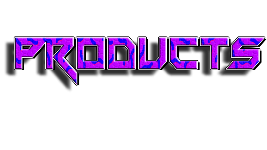 title text "products" with purple color